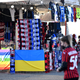 Ukrainian flags for sale in Italy.